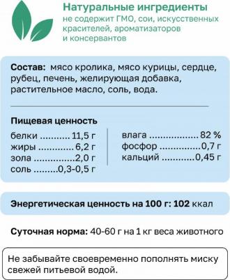 Влажный корм Мясное ассорти с кроликом для щенков 100 г – фото 4