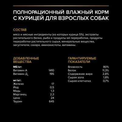 влажный корм для взрослых собак малых пород, контроль веса, курица – фото 3