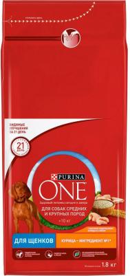 Сухой корм для щенков средних и крупных пород, с курицей и рисом, 1,8кг