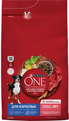 Сухой корм для взрослых собак средних и крупных пород, с говядиной и рисом, 3,8кг – фото 1