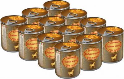 Знатные влажный корм для собак, фарш из конины, в консервах - 340 г