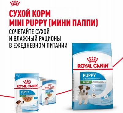 Корм для щенков Mini для мелких пород до 10 месяцев, кусочки в соусе пауч 85г – фото 12