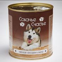 влажный корм для взрослых собак всех пород, мясное ассорти в желе – фото 2