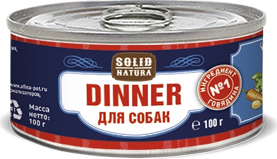 Консервы для собак Dinner, говядина, 340г – фото 1