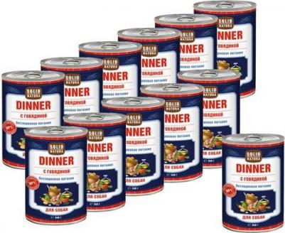 Консервы для собак Dinner, говядина, 340г – фото 8