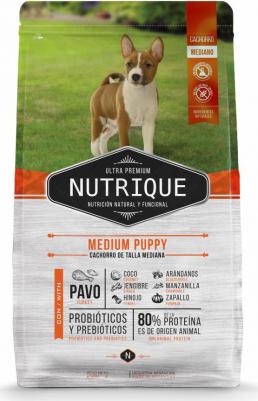 Nutrique Dog Puppy сухой корм для щенков средних пород, с индейкой - 3 кг супер премиум для щенков с индейкой породы среднего размера мешок Аргентина – фото 1