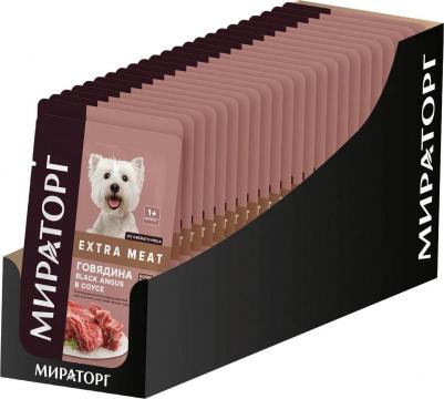 Влажный корм для собак Extra Meat Говядина Black Angus в соусе 85г – фото 2