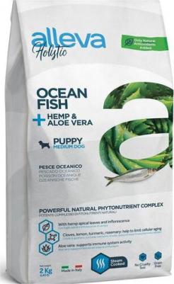Корм сухой ALLEVA HOLISTIC DOG Puppy/Junior Ocean Fish Medium для щенков с океанической рыбой, коноплей и алое вера 2кг 2271