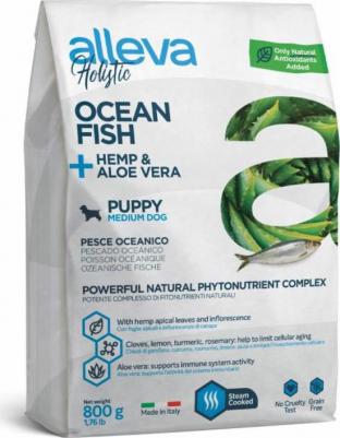 Корм сухой ALLEVA HOLISTIC DOG Puppy/Junior Ocean Fish Medium для щенков с океанической рыбой, коноплей и алое вера 2кг 2271 – фото 3