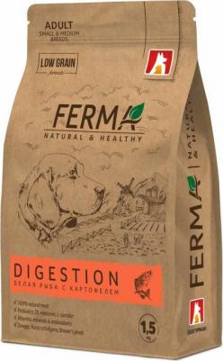 Ferma Digestion сухой корм для собак мелких и средних пород, с белой рыбой и картофелем - 1,5 кг – фото 3
