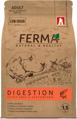 Ferma Digestion сухой корм для собак мелких и средних пород, с белой рыбой и картофелем - 1,5 кг – фото 4