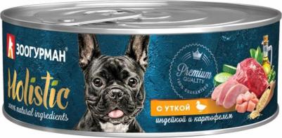 Корм для собак Утка, индейка, картофель ж/б 350г – фото 3