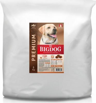 Сухой корм для собак BIG DOG, для взрослых, средних и крупных пород, индейка, 5 кг – фото 1