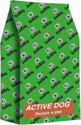 Active Dog сухой корм для взрослых собак средних и крупных пород для кожи и шерсти с лососем и рисом