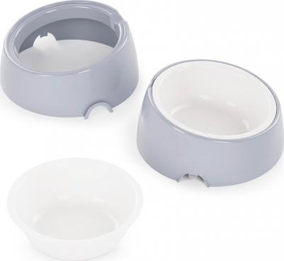 Миска-лего с наклоном для кошек и собак, 300 мл, серый – фото 1