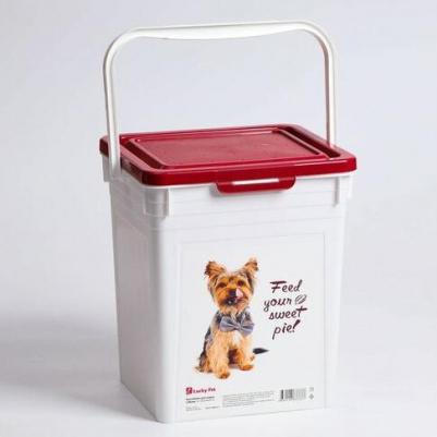 Контейнер 8,0 л для корма 235*210*252 мм LUCKY PET Собаки бордовый – фото 1