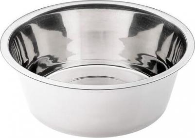 Одинарная миска для собак, сталь, серебристый, 4 л