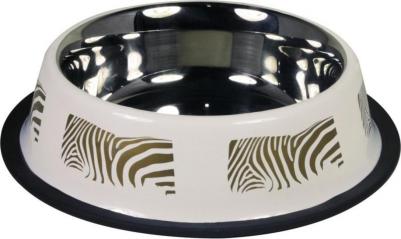 Миска для собак Zebra Colored металлическая 700 мл бежевая