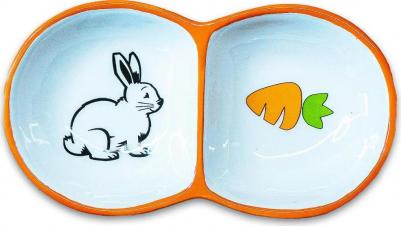 миска для грызунов двойная (2 х 50 мл., Оранжевый)