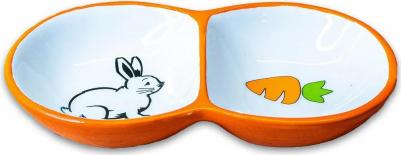 миска для грызунов двойная (2 х 50 мл., Оранжевый) – фото 1