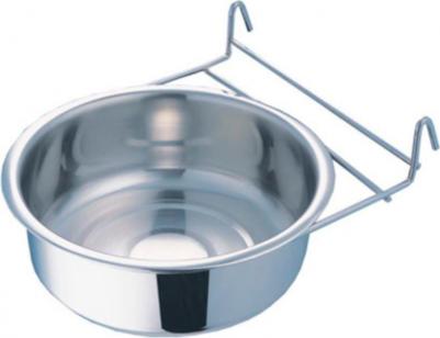 миска из нержавеющей стали с креплением для клеток и вольеров (1,8 л.) – фото 2