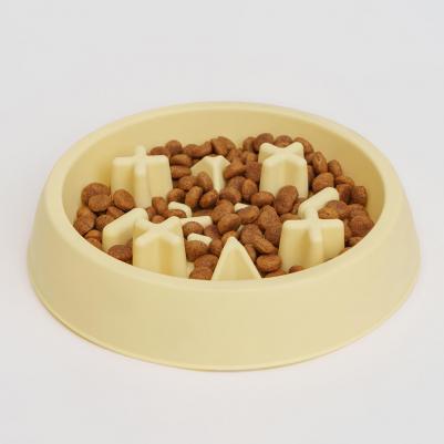 Миска для медленного кормления кошек и собак, 22х4 см, желтая – фото 3