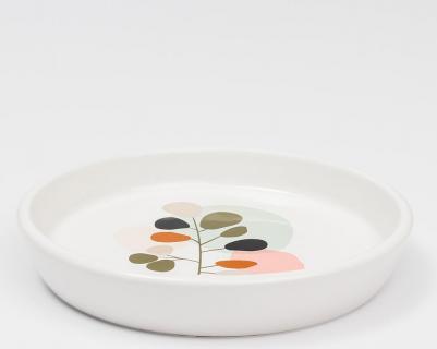 Миска керамическая для кошек Веточка, 100 мл, 15x2,7 см, белая