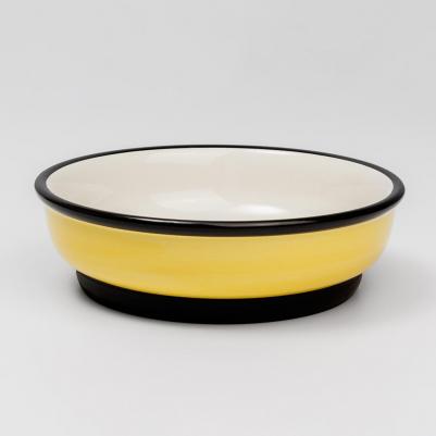 Миска керамическая с нескользящим дном для кошек Пчелы, 200 мл