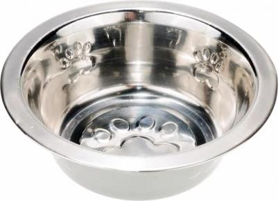 Миска металлическая для собак, 370 мл, с лапками
