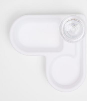 Миска с автопоилкой угловая для кошек и собак, белая – фото 1