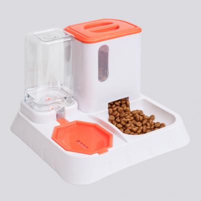 Система кормления 2 в 1 для кошек и собак мелких пород, 30,5х30,5х25 см, бело-оранжевая