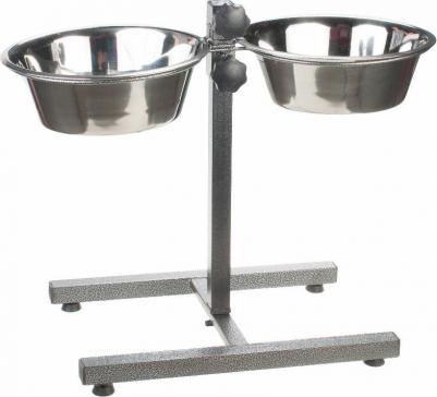 Стойка-кормушка металлическая для собак, 2 миски по 2,6 л