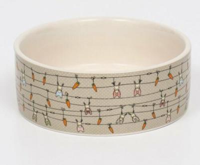 Миска керамическая "Кроличьи игрушки" 300мл, 11,5 х 5 см, бело-серая – фото 1