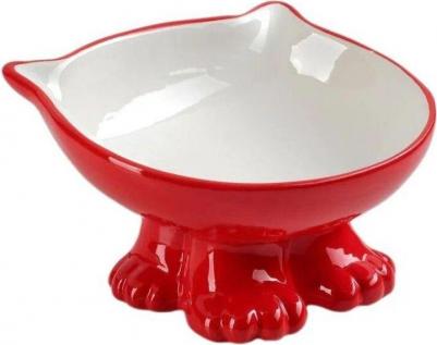 Миска Киса, керамическая, на подставке, 120 мл, красная – фото 2