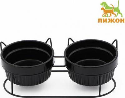 Миски керамические на подставке 2 х 250 мл 6900099422131 – фото 1