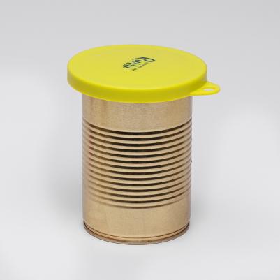 Крышка многоразовая силиконовая для хранения открытых консерв, 6,5х7,5х8,5 см, желтая – фото 1