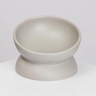 Миска круглая керамическая для кошек и собак, 150 мл, 13,4х9,6 см, сераяматовая