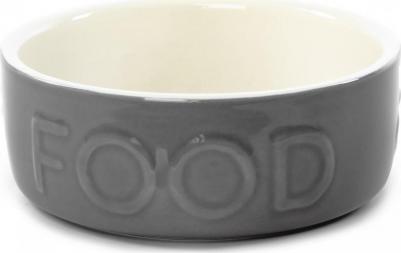 Миска керамическая для мелких пород собак и кошек "Classic Food", серая, 13х13х5см, 400мл – фото 2