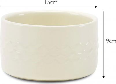Миска керамическая для собак "Icon Water", кремовая, 15х15х9см, 1000мл – фото 4