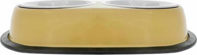 Миска для собак и кошек Лахар двойная металлическая 200 мл – фото 1
