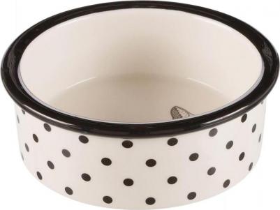 Миска для животных керамическая белый/черный d 12см 0,3л
