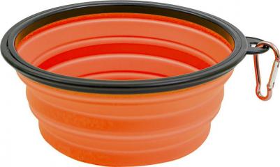 Миска для собак силиконовая складная оранжевая 1 л – фото 1