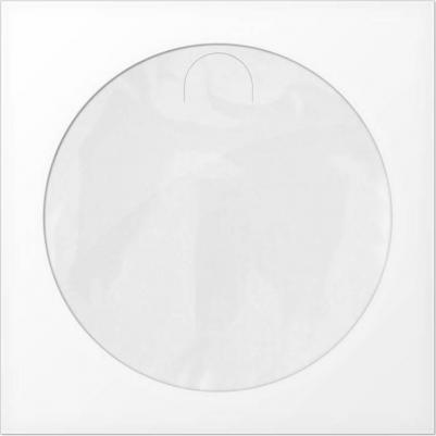 Конверт для CD/DVD дисков, 125х125 мм, d=100 мм, окно, выруб. язычок, белый