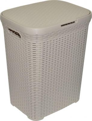 Корзина c крышкой для белья "Ротанг" 38x30x48 см, 40 л, латте – фото 4