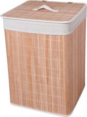 Бамбуковая корзина c ручками по бокам и откидной крышкой BLB-08-D, размер: 35*35*50см – фото 5