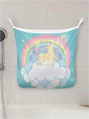 Настенная сетка-органайзер для ванной для игрушек Радужный единорог tgb_59622 – фото 1
