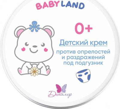 BABY LAND Детский крем против опрелостей и раздражений под подгузник 0+ диталир 140 г – фото 3