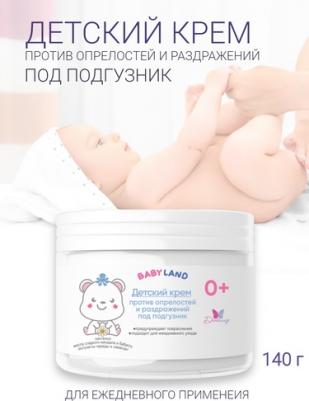 BABY LAND Детский крем против опрелостей и раздражений под подгузник 0+ диталир 140 г – фото 4