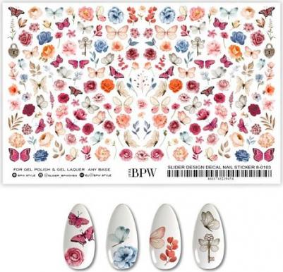 BPW, GRANDE, Слайдер для ногтей, Бабочки и цветы большой набор, 103 – фото 1