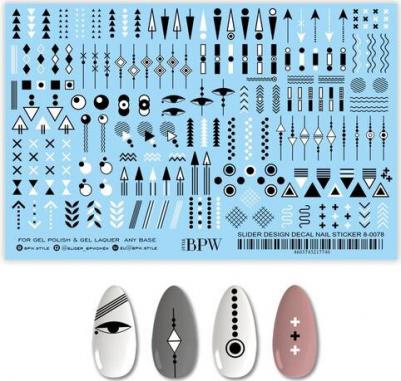 BPW, GRANDE, Слайдер для ногтей, Геометрия черный с белым, 78 – фото 1